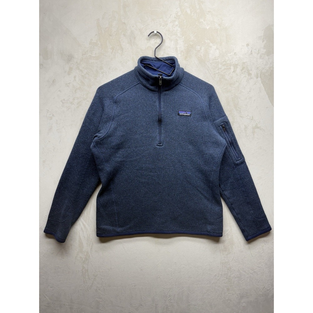 Patagonia Better Sweater 1/4 Zip Women M Blue Sweatshirt Fleece Pullover Jacket